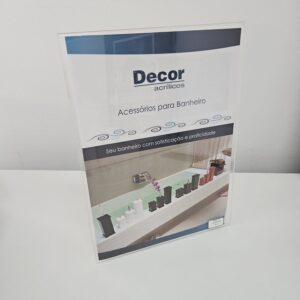 Display tamanho A4 em acrílico cast